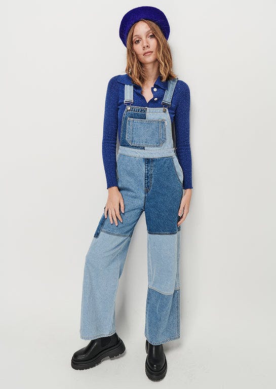 Patchwork Denim Overalls | Ghanda Clothing